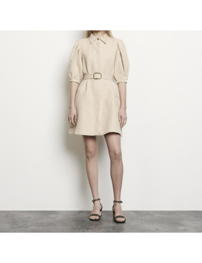 Robe manteau en coton et lin