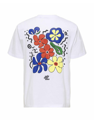T-shirt Homme ONSFLEURI LIFE FLOWER RLX SS TEE Blanc
