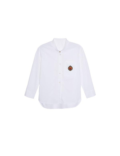 Chemise manches longues à col officier