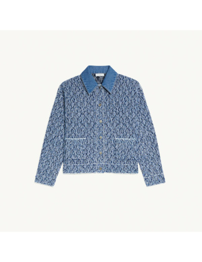 Blouson court en maille fantaisie