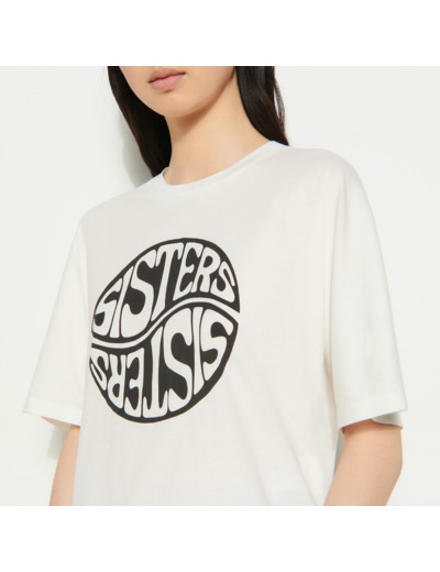 T-shirt à message printé contrasté