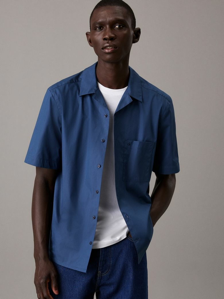 CHEMISE CUBAINE À MANCHES COURTES EN TISSU PAPIER