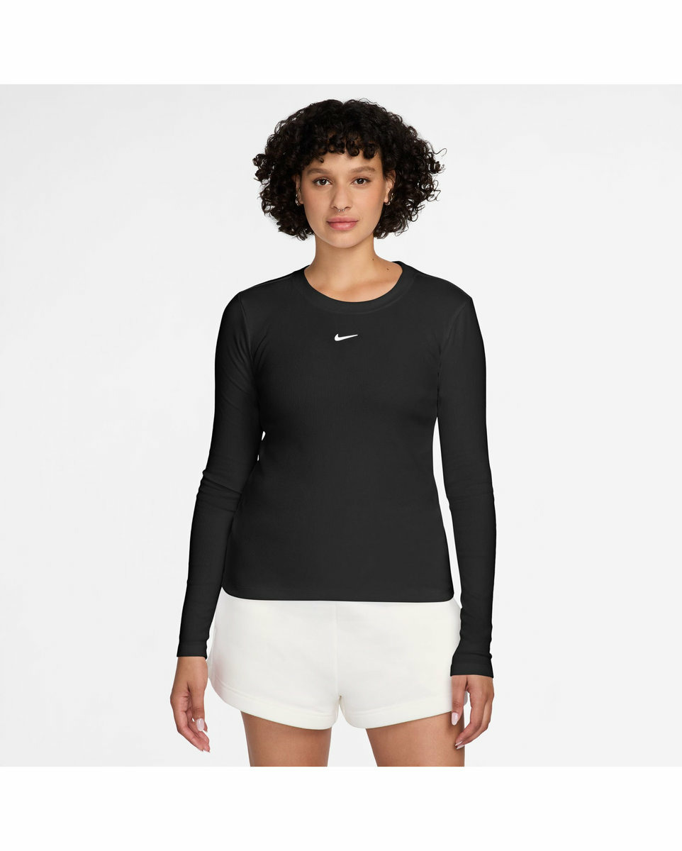 T-shirt manches longues Femme W NSW LS TEE RIB TIGHT Noir