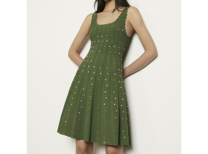 Robe en maille à perles bijoux