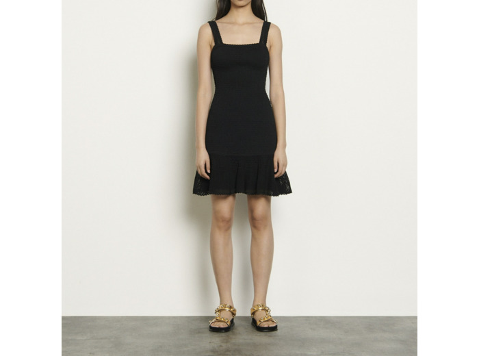Robe smockée à bretelles