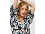 Robe en viscose imprimée jungle smockée