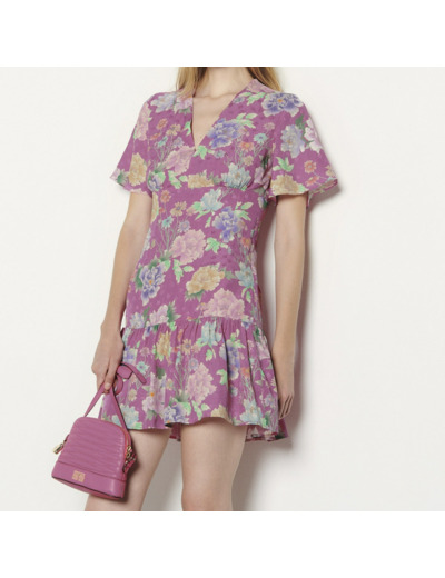 Robe courte en jacquard imprimé