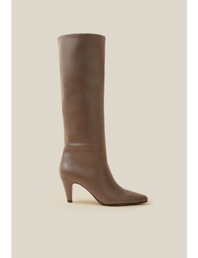 Bottes talons cuir lisse