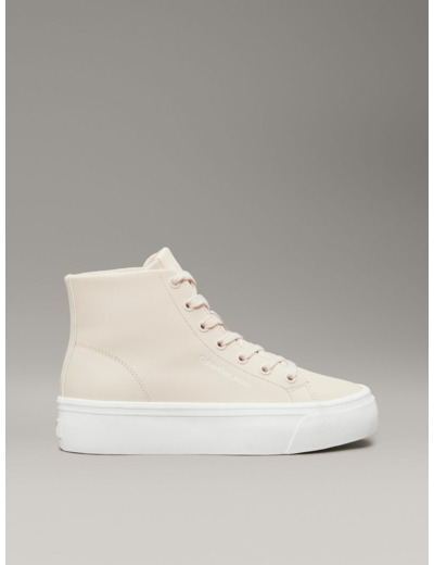 BASKETS EN CUIR MI-HAUT EN CANVAS VULCANISÉ ESSENTIELLES