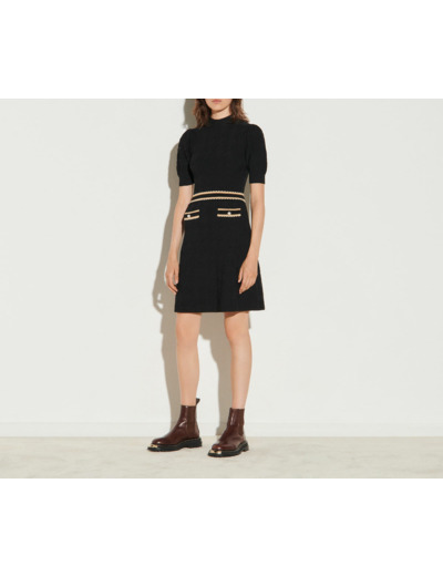 Robe en jacquard pied de coq