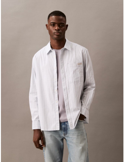 CHEMISE OXFORD À RAYURES DÉCONTRACTÉE À MANCHES LONGUES