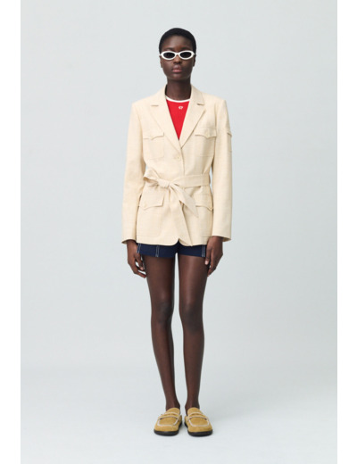 Veste saharienne ceinturée