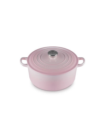 Cocotte ronde 24cm en fonte émaillée shell pink
