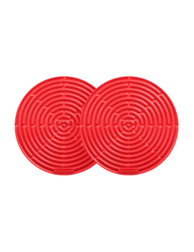 Set de deux maniques 10cm en silicone cerise