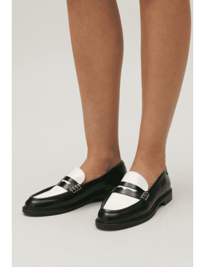 Mocassins cuir bicolore