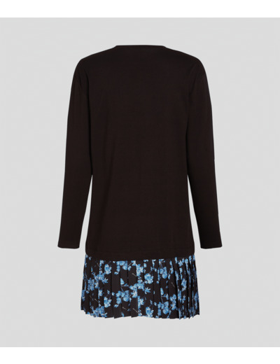 PLEATED ORCHID TSHIRT DRESS