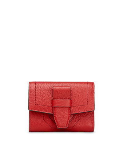 Neo Charlie de Lancel - Portefeuille compact medium rabat - Grand modèle - Rouge Lancel