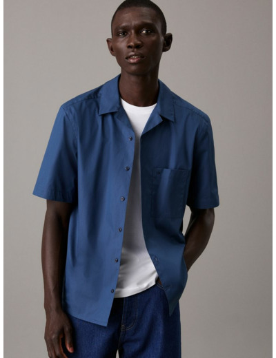 CHEMISE CUBAINE À MANCHES COURTES EN TISSU PAPIER