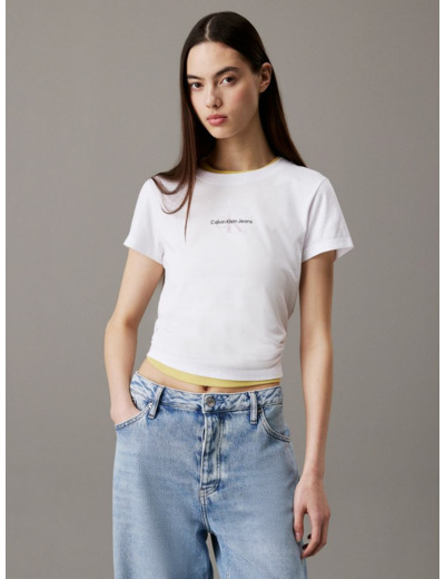 T-SHIRT SLIM MONOLOGO GRADIENT