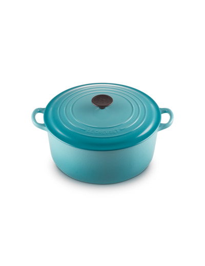 Cocotte ronde 28cm en fonte émaillée bleu caraïbes