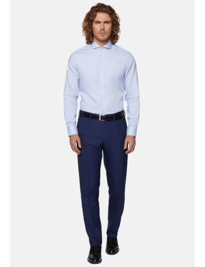 Chemise Dobby à Col Napolitain