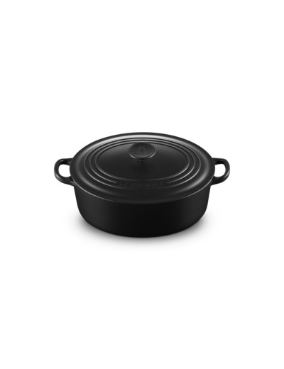 Cocotte ovale 27cm en fonte émaillée noire