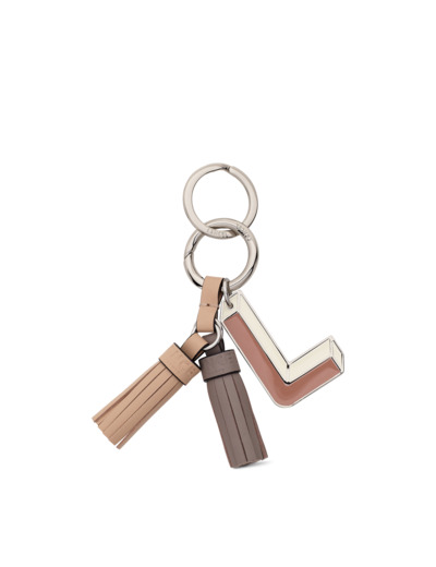 Cuir Pompon - Porte-clés pompon duo