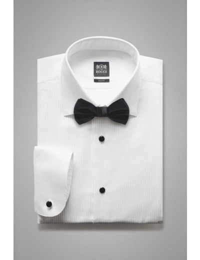 Chemise Blanche En Coton Piqué Coupe Slim