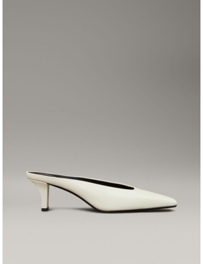 MULES À TALONS EN CUIR