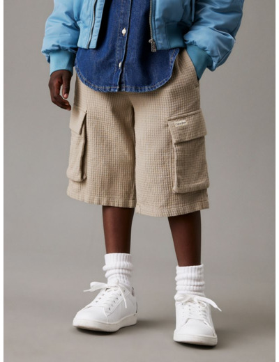 SHORTS CARGO EN COTON WAFFLE