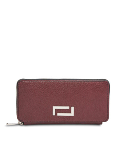 Pia de Lancel - Portefeuille slim zippé - Grand mdèle - Cassis