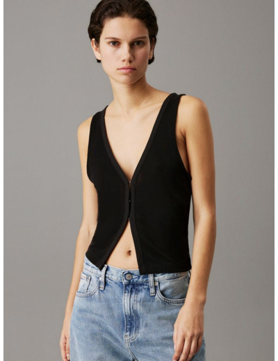 CARDIGAN SANS MANCHES À TOUCHER DOUX