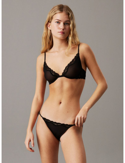 STRING BIKINI EN DENTELLE MESH TRANSPARENTE