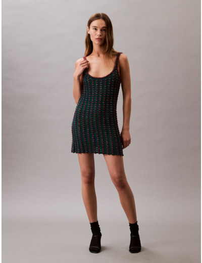 ROBE MINI À BRETELLES EN PERLES