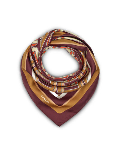 Motif Double L All Over - Carré - Grand modèle - Multico Cassis