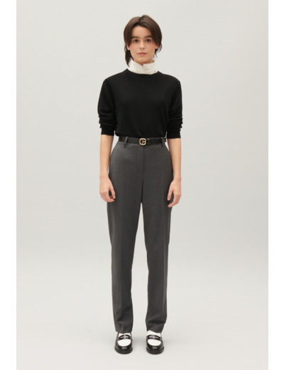 Pantalon tailleur gris chiné