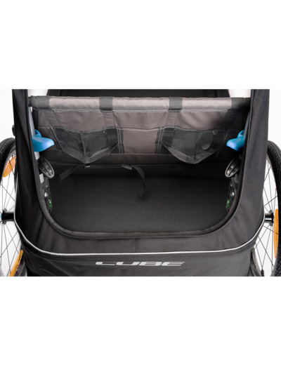 Remorque pour enfant 2 places DOUBLE PURE Noir/Gris