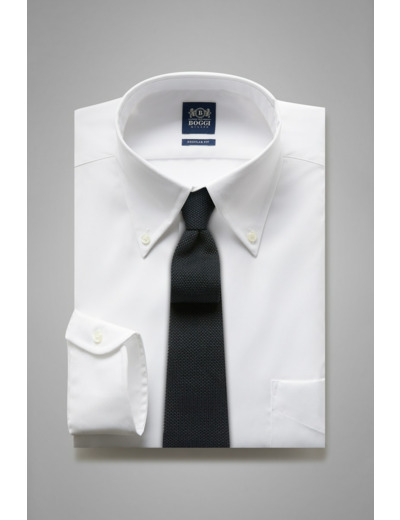 Chemise Blanche En Coton Pinpoint Coupe Droite