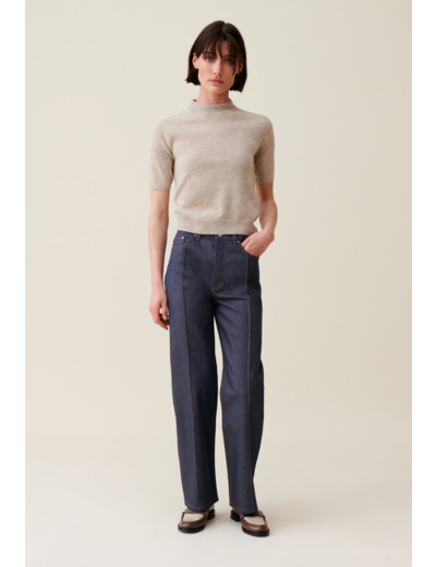 Pull laine col montant