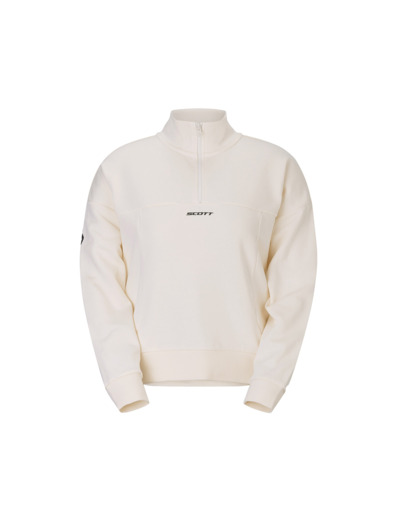 Sweat semi-zippé Femme HALFZIP Coton Blanc