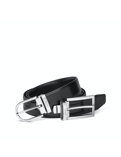 CEINTURES / COFFRET HOMME - COFFRET 2 BOUCLES 1 LANIERE - ARTHUR ET LEO 30 ARGENTE BRILLANT