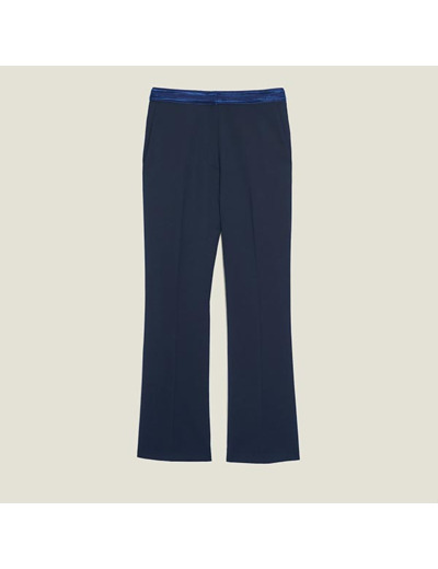 Pantalon droit avec galon à la taille