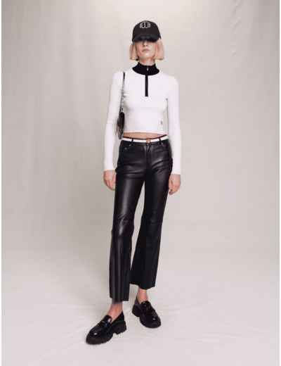 Pull court en maille fantaisie