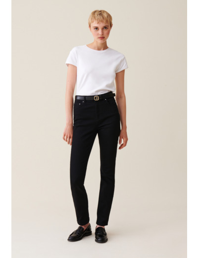 Jean slim noir taille mi-haute
