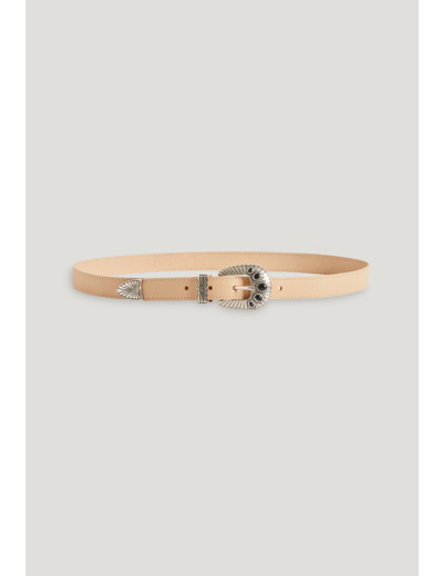 Ceinture cuir beige