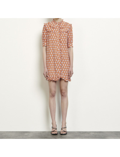 Robe courte imprimée avec volants