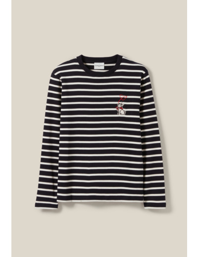 T-shirt marinière broderie Jean Toto