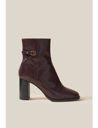 Bottines effet serpent cuir vernis