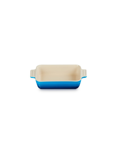 Plat rectangulaire classique 18cm en céramique bleu azur