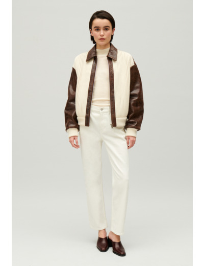 Bombers bimatière marron